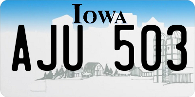 IA license plate AJU503