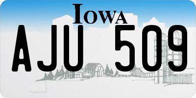 IA license plate AJU509