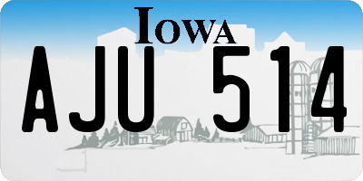 IA license plate AJU514