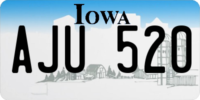 IA license plate AJU520