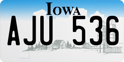 IA license plate AJU536