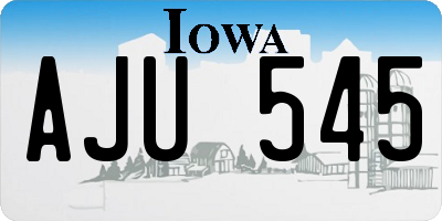 IA license plate AJU545