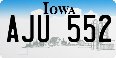 IA license plate AJU552