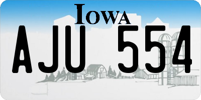 IA license plate AJU554
