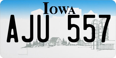 IA license plate AJU557