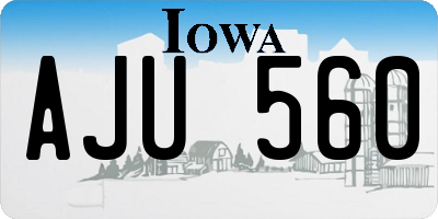 IA license plate AJU560