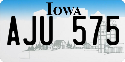 IA license plate AJU575