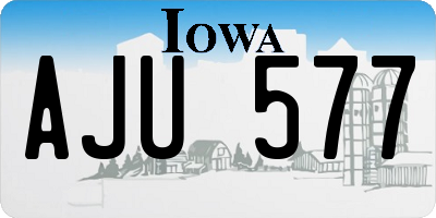 IA license plate AJU577