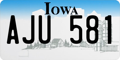 IA license plate AJU581