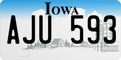 IA license plate AJU593