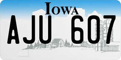 IA license plate AJU607