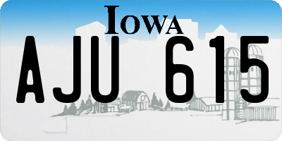 IA license plate AJU615