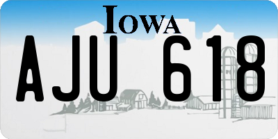 IA license plate AJU618