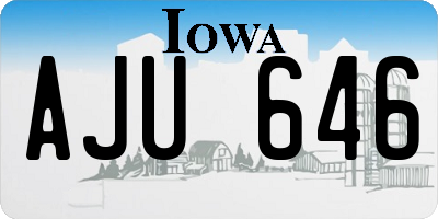 IA license plate AJU646