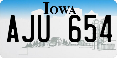 IA license plate AJU654