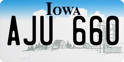 IA license plate AJU660