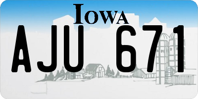 IA license plate AJU671