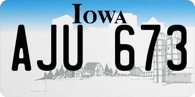 IA license plate AJU673