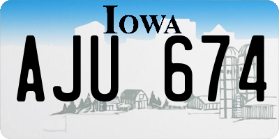 IA license plate AJU674