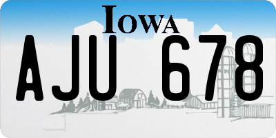 IA license plate AJU678