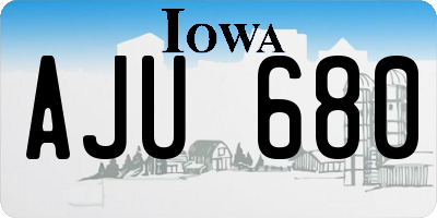 IA license plate AJU680