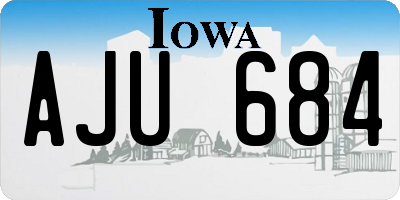 IA license plate AJU684