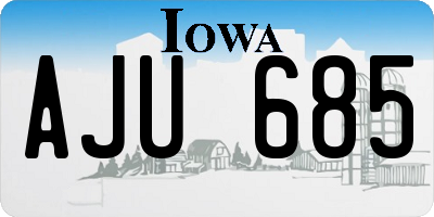 IA license plate AJU685
