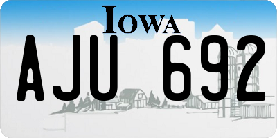 IA license plate AJU692