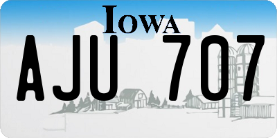 IA license plate AJU707