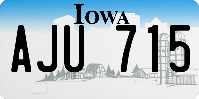 IA license plate AJU715