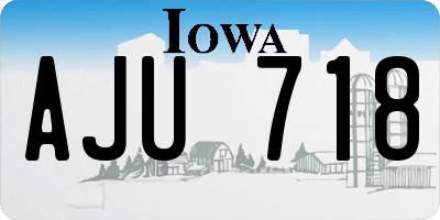 IA license plate AJU718