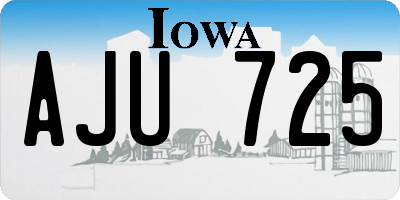 IA license plate AJU725