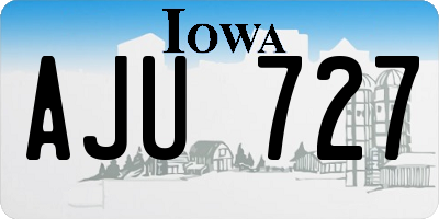IA license plate AJU727