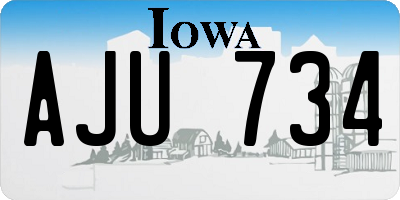 IA license plate AJU734