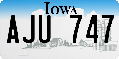 IA license plate AJU747