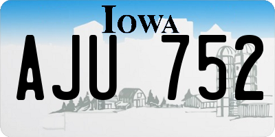 IA license plate AJU752