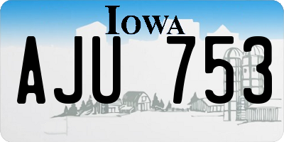 IA license plate AJU753