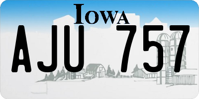 IA license plate AJU757