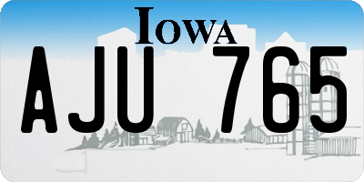 IA license plate AJU765
