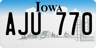 IA license plate AJU770