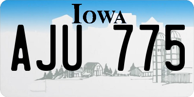 IA license plate AJU775