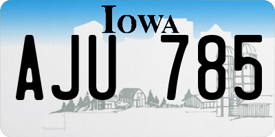 IA license plate AJU785