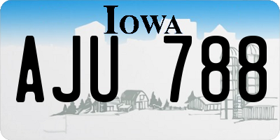 IA license plate AJU788