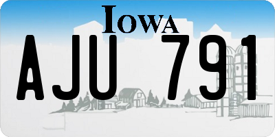 IA license plate AJU791