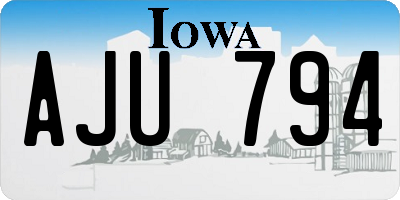 IA license plate AJU794