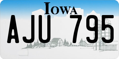 IA license plate AJU795