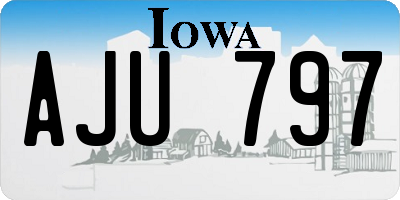 IA license plate AJU797