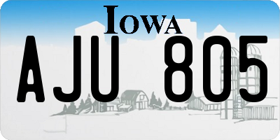 IA license plate AJU805