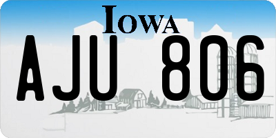 IA license plate AJU806