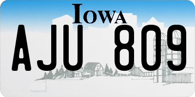 IA license plate AJU809